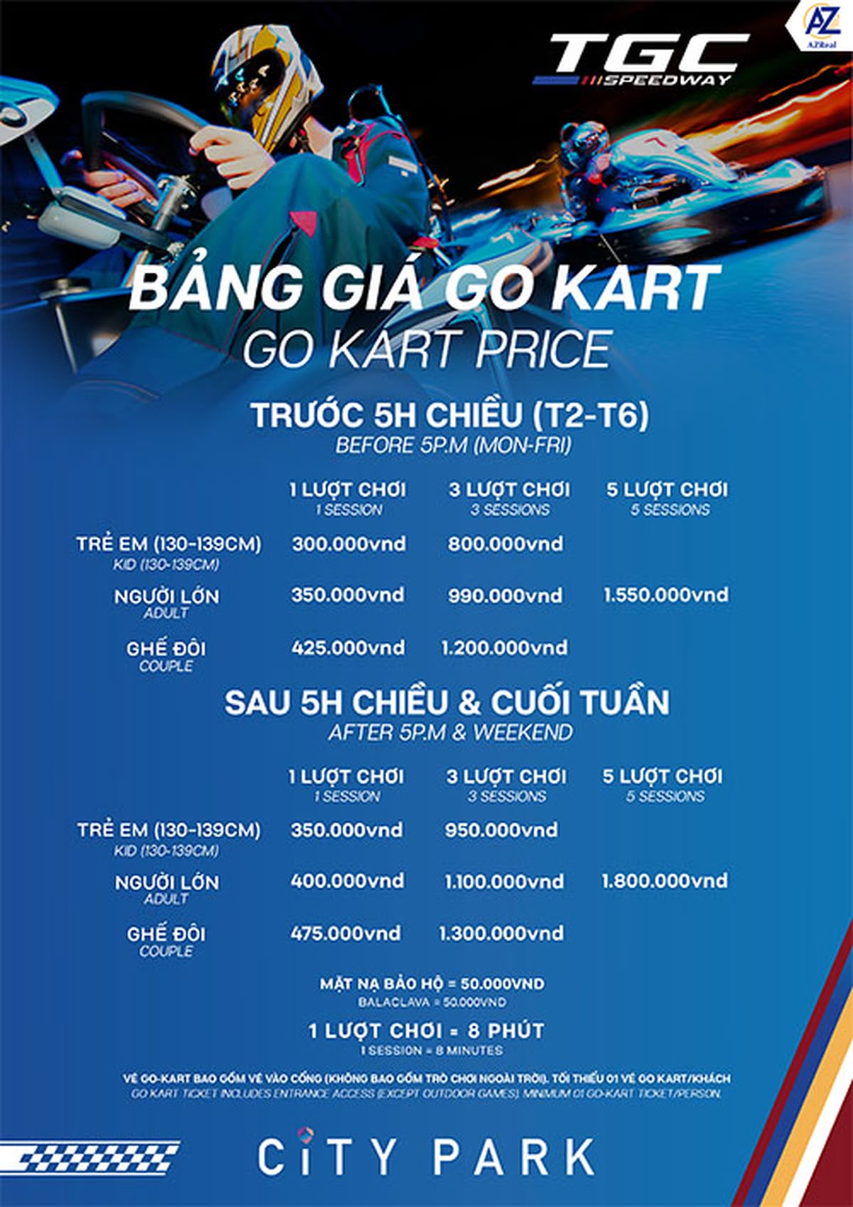 bang gia go kart the global city