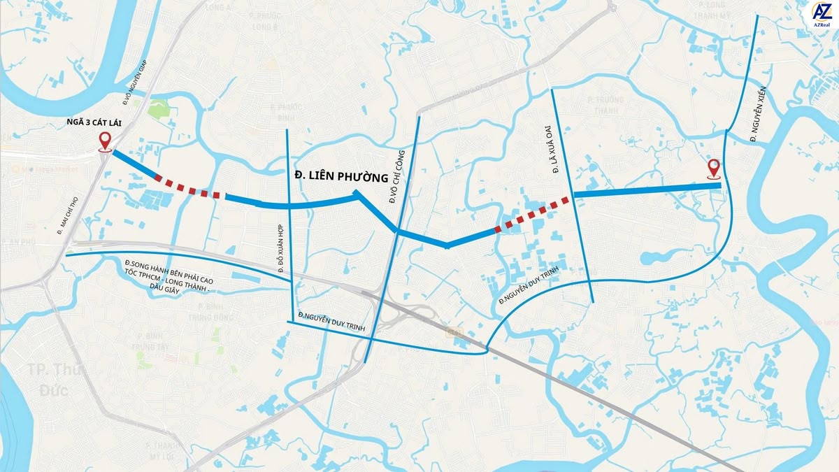 lo trinh duong lien phuong quan 9