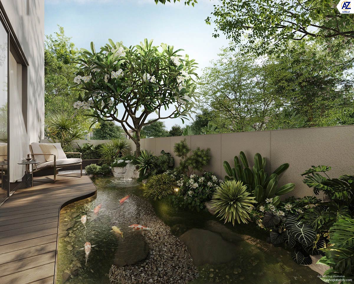 phoi canh thiet ke san vuon biet thu don lap sola